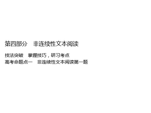 浙江专用高考语文一轮复习：第部分非连续性文本阅读高考命题点一非连续性文本阅读第一题精品PPT