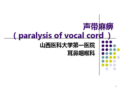 声带麻痹PPT课件