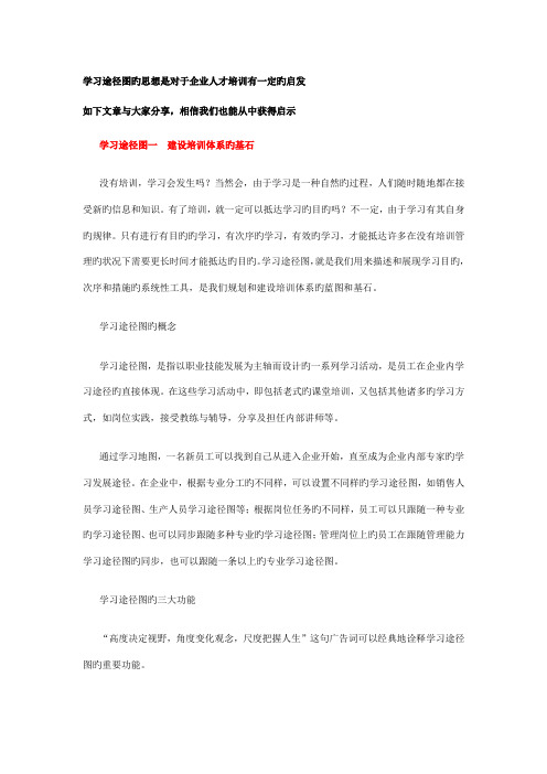 学习路径图——建设培训体系的基石(文章)