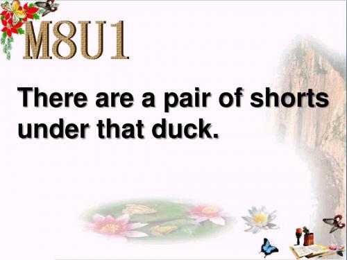 外研版(一起)一下Module 8《Unit 1 There’s a pair of shorts under that duck》ppt课件2(1)