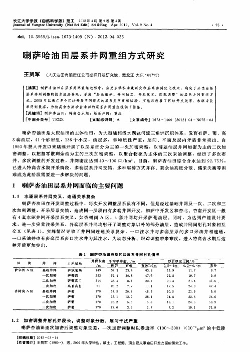 喇萨哈油田层系井网重组方式研究