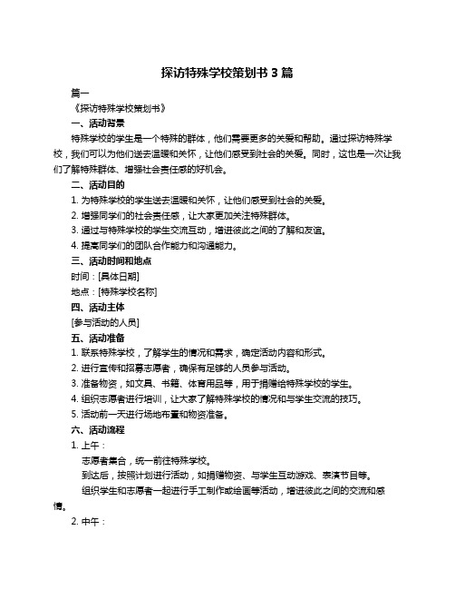 探访特殊学校策划书3篇