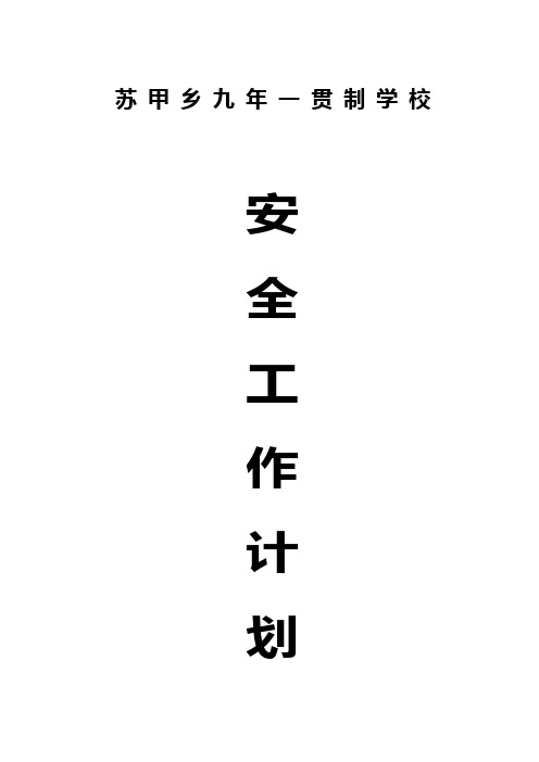 2010年春秋学期安全工作计划