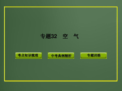 中考科学总复习专题复习资料专题32　空气（PPTWORD版）课件