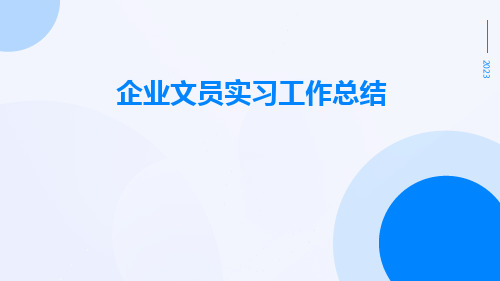 企业文员实习工作总结PPT