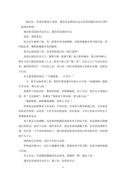 最新遇见你是我的幸运作文600字