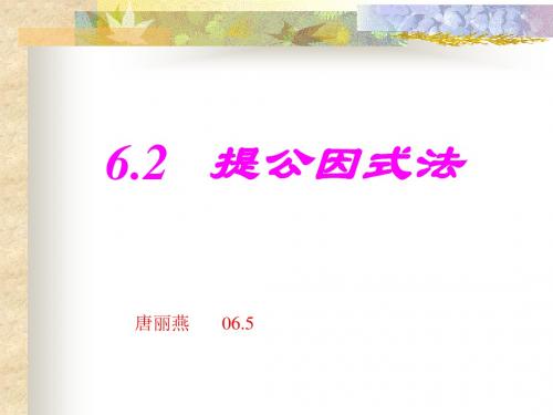 浙教版七下 6.2提取公因式 课件