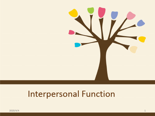 Interpersonal Function 人际功能(课堂PPT)