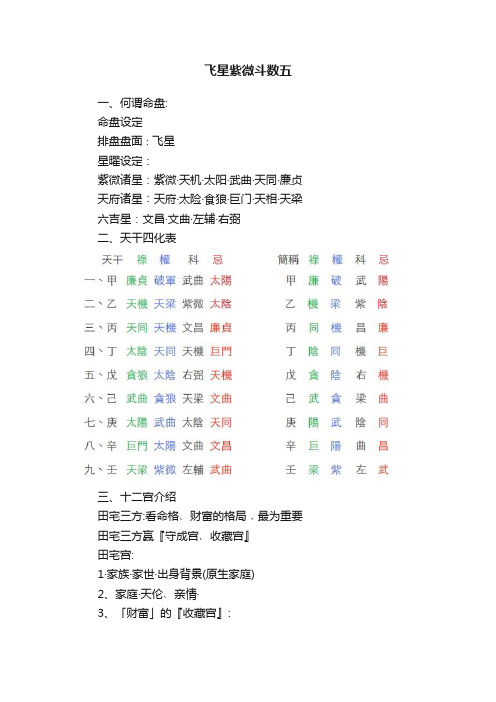 飞星紫微斗数五