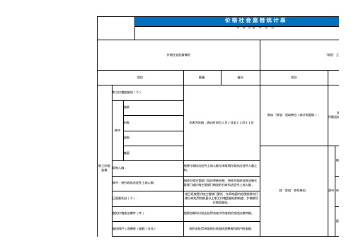 价格社会监督统计表Excel表格