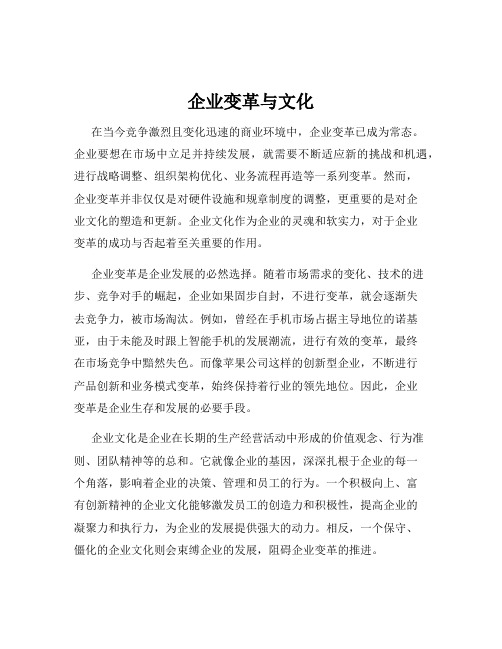 企业变革与文化