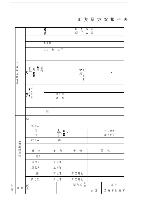 土地复垦方案报告表