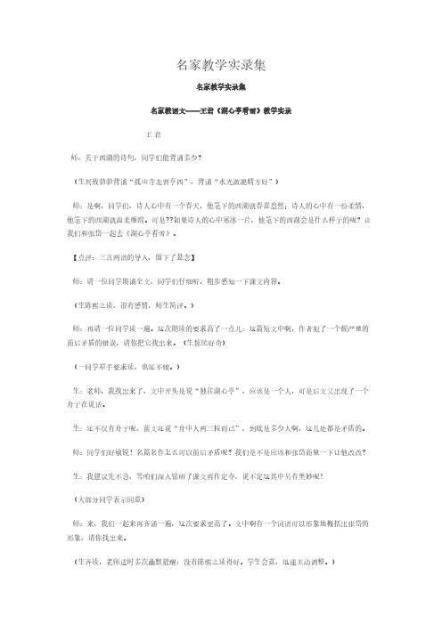 名家教语文——王君《湖心亭看雪》教学实录21