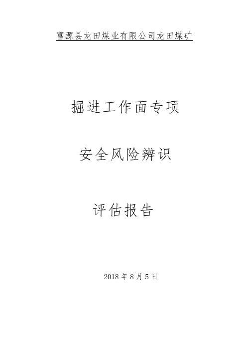 工作面安全风险辨识评估报告