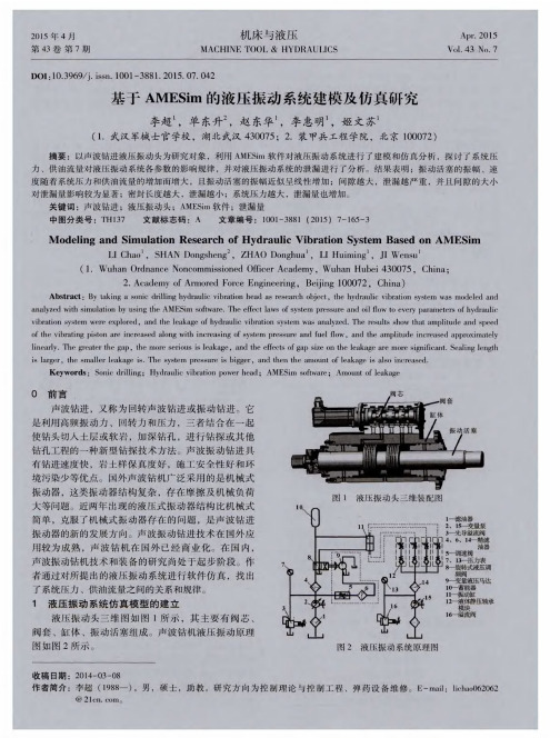 基于AMESim的液压振动系统建模及仿真研究