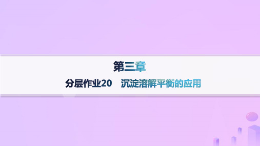 高中化学第3章第四节沉淀溶解平衡第2课时沉淀溶解平衡的应用分层作业新人教版选择性必修1