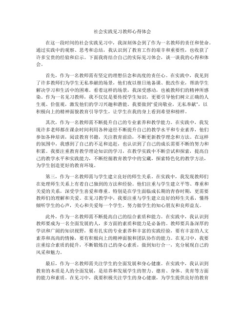 社会实践见习教师心得体会