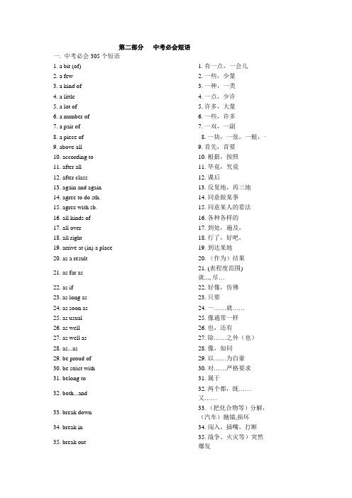 词组中英文100个