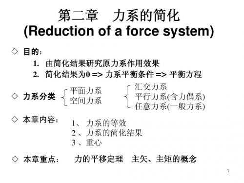 理论力学之力系的简化