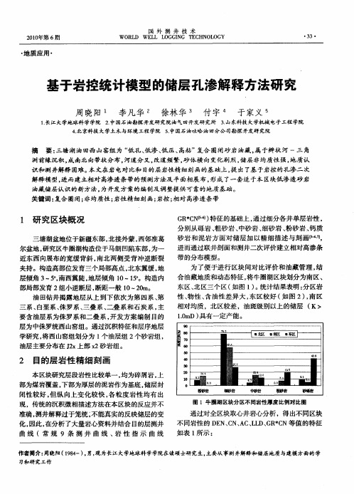 基于岩控统计模型的储层孔渗解释方法研究