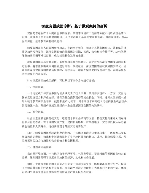 深度贫困成因诊断：基于微观案例的剖析