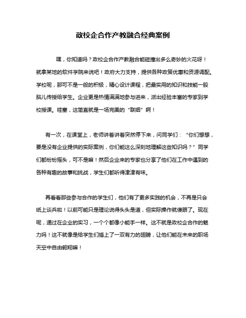 政校企合作产教融合经典案例