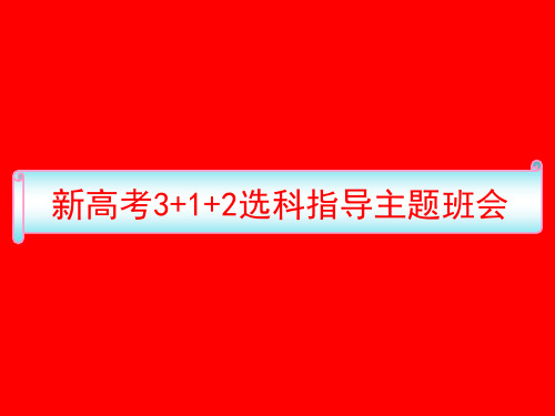 新高考3+1+2选科指导主题班会