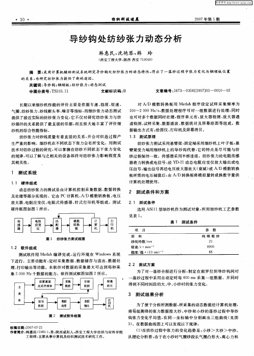 导纱钩处纺纱张力动态分析