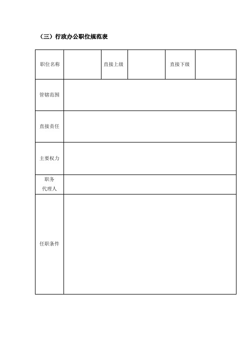 完整版 行政办公职位规范表