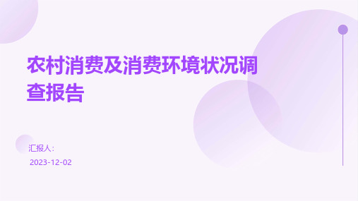 农村消费及消费环境状况调查报告