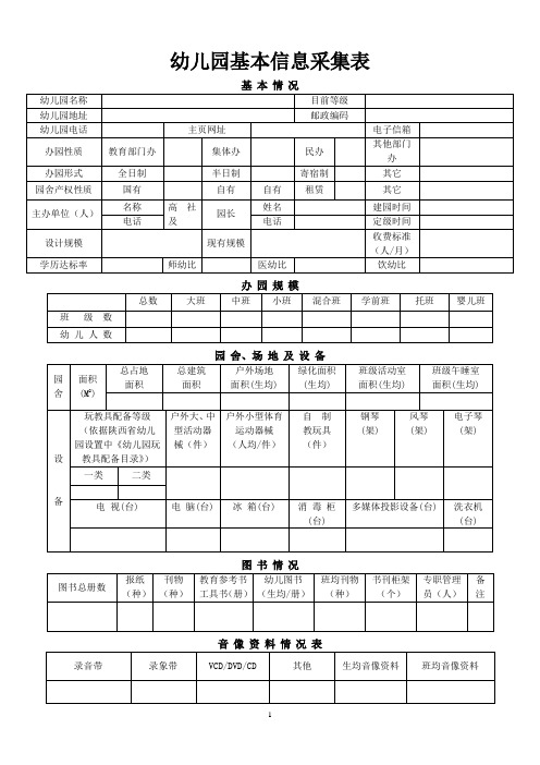 办园条件统计表(标准版)