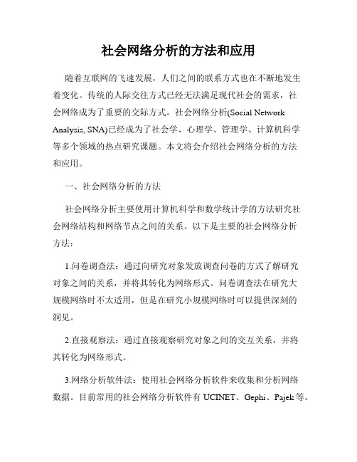 社会网络分析的方法和应用