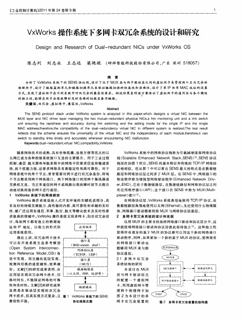 VxWorks操作系统下多网卡双冗余系统的设计和研究