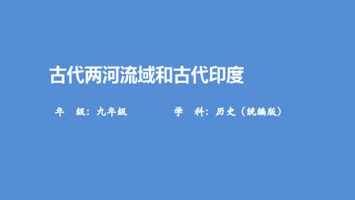 部编人教版九年级上册历史教学课件 古代两河流域和古代印度