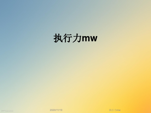 执行力mw