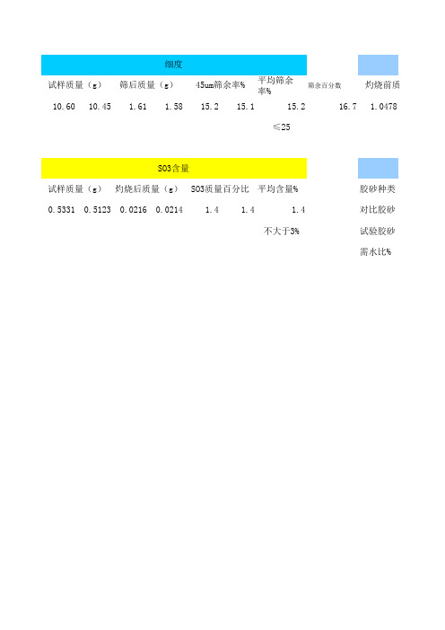 粉煤灰计算表.