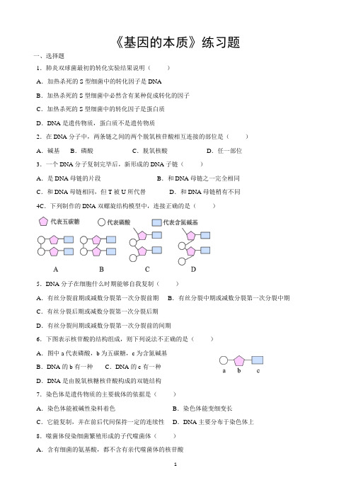 (完整word版)高一必修二第三章《基因的本质》练习题