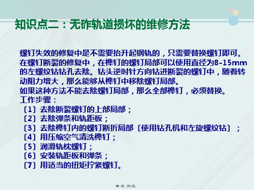 2021铁道工程技术 知识点二：无砟轨道损坏的维修方法