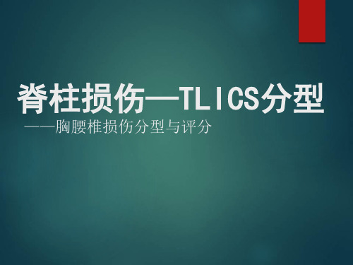 脊柱损伤——TLICS分型