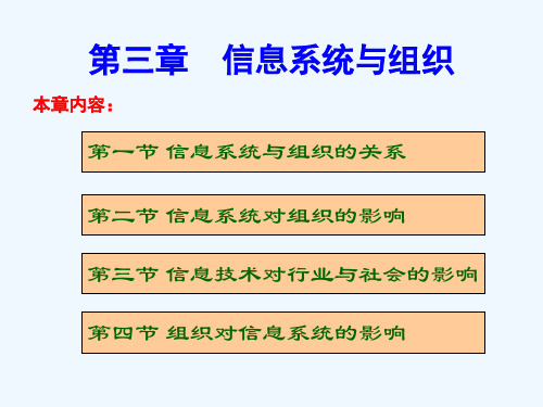 第三章信息系统与组织