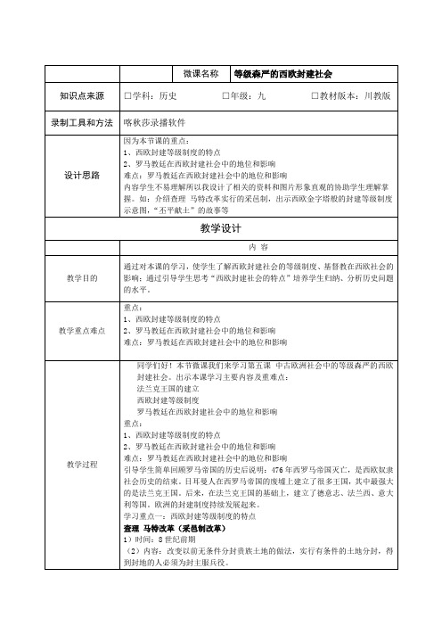 等级森严的西欧封建社会