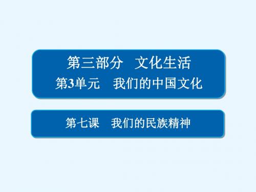 2018年高考政治(必修3)一轮复习课件：3.7我们的民族精神