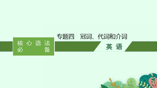 高中总复习二轮英语 核心语法必备 专题四 冠词、代词和介词