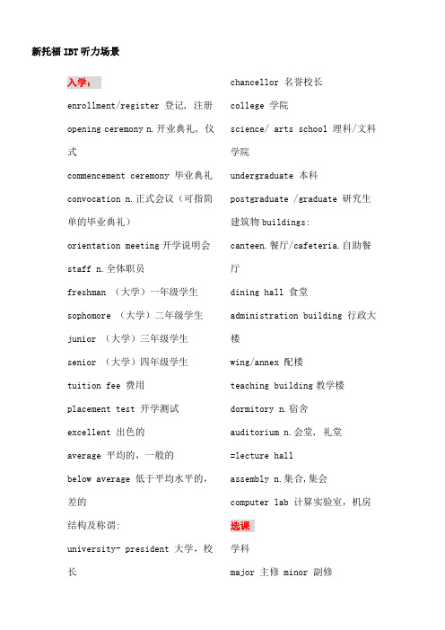 托福听力词汇完整版