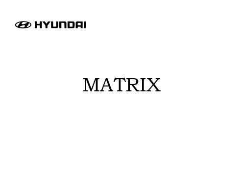 HYUNDAI MATRIX 车主手册