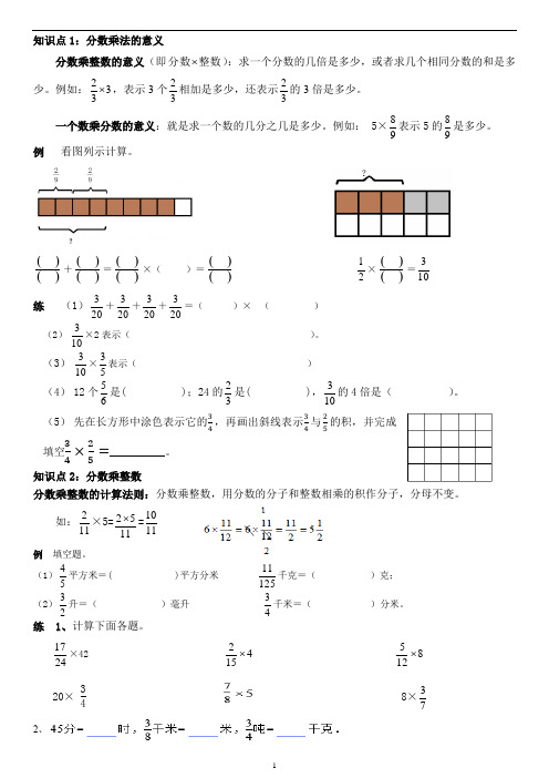 1分数乘法知识点总结