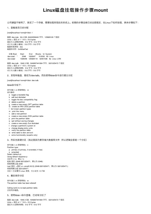 Linux磁盘挂载操作步骤mount