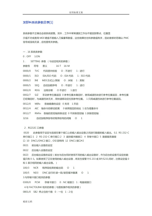 发那科全参数大全