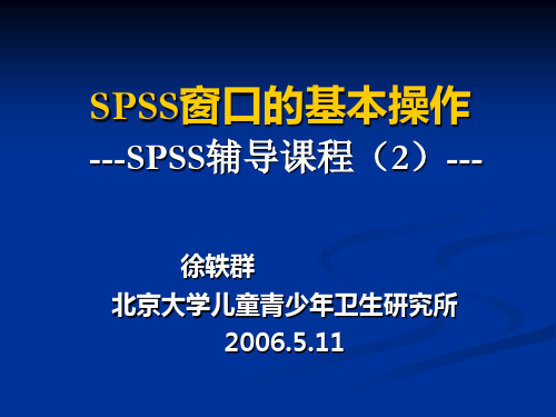 SPSS窗口的基本操作---SPSS辅导课程(2)---.