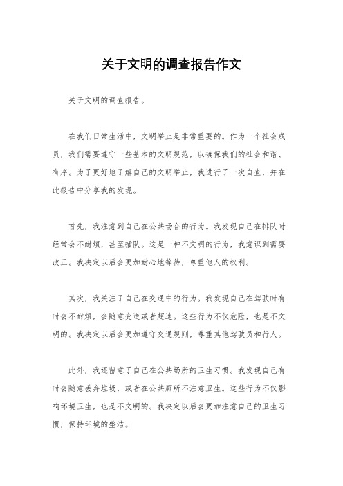 关于文明的调查报告作文